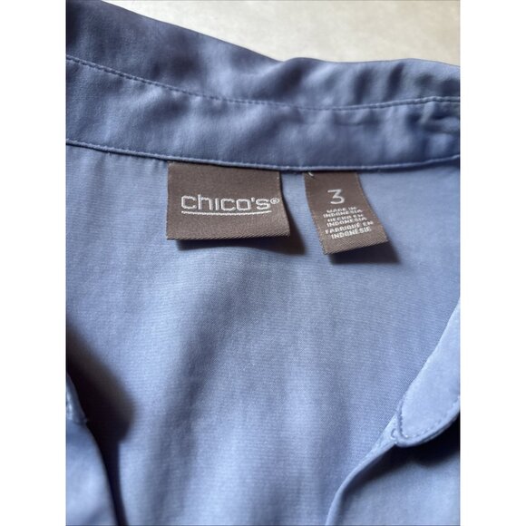 chicos size 3 Light Blue Blouse Lightweight Beachy - Picture 2 of 5